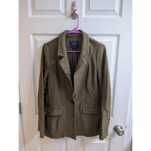 Sanctuary Anthropologie Olive Textured Blazer Jacket Crafted Tailored - Size S